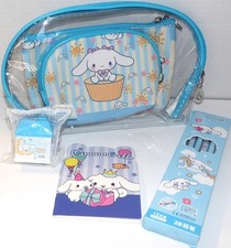 Sanrio CINNAMOROLL 3 piece Travel Bag Pencils Sharpener Notebook Mixed Lot 47