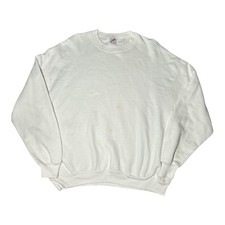 Vintage Sweatshirt Mens XL Jerzees Blank White Crewneck Made In USA