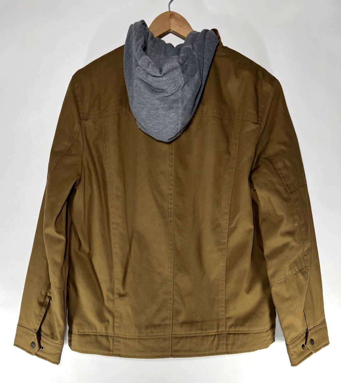 Levi's Men's Cotton Canvas Hooded Military Jacket Brown Sherpa Lined Size S NWOT - second product detail image