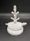Vintage Fenton Milk Glass Sea Turtle Figurine Ring Holder Paperweight Coral Tree