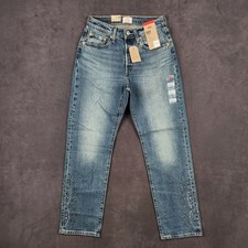 Levis 501 Curve Jeans Womens 27x30 Blue High Rise Straight Denim Embellished