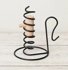 New - Primitive Style Black Metal Spiral Courting Candlestick - Candle Holder