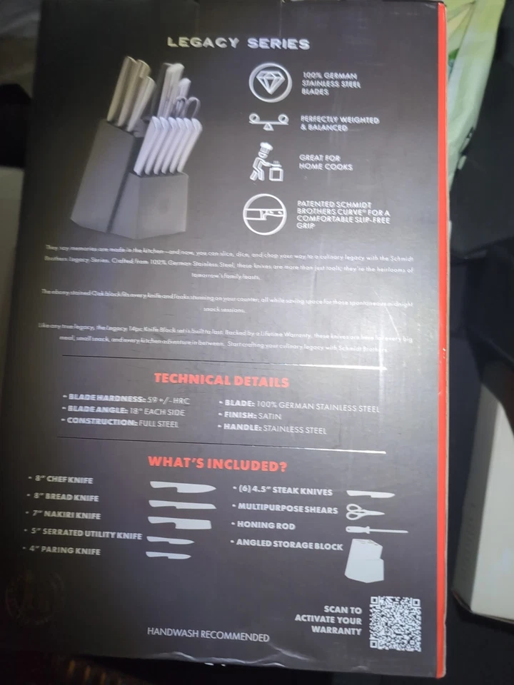 Juego de bloques de cuchillos Schmidt Bros Cutlery Highline 14 piezas negro/plateado Foto 3 de 4