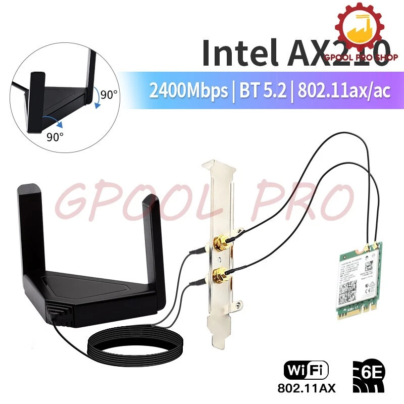 for Intel AX210 mini Desktop Kit Wireless Network wifi Card M.2 Wifi 6e Adapter - Image 2 of 4