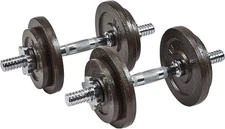 Signature Fitness Fitvids Adjustable Dumbbell Hand Weights Set – 20LBS – Gray 