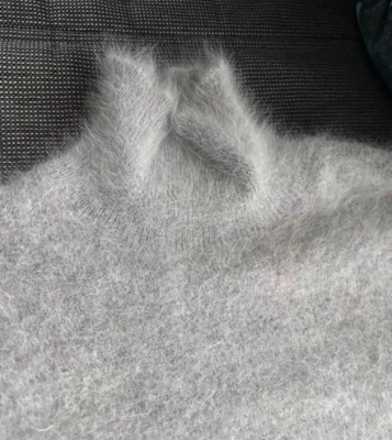 Neue Hellgrau Pullover angora 80% langhaarig, Damen/Herren tragen!