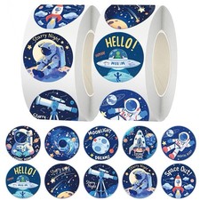 40Pcs Random Outer Space Galaxy Astronaut Cartoon Small Business Label Stickers