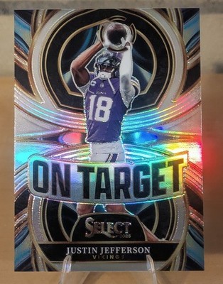 2025 Panini Select - On Target Justin Jefferson #17 Silver Prizm - Vikings 