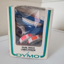 Vintage DYMO 1895 Dual Track Label Maker Blue 3/8  tape 1979