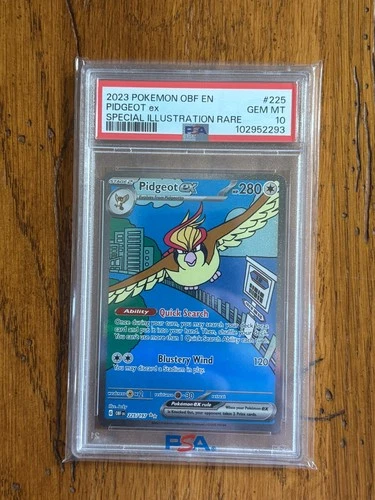 Pidgeot EX Obsidian Flames Special Illustration Rare Card 225/197 PSA 10