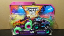 2023 monster jam 1:64 Series 1 Nitro Neon Earthshaker vs Grave Digger