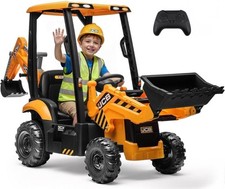 Trattore Cavalcabile Elettrico per Bambini JCB 24V Escavatore con Braccio Scavat