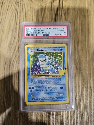 Pokemon PSA 10 GEM MINT Celebrations Blastoise 2/102 Classic Collection Holo