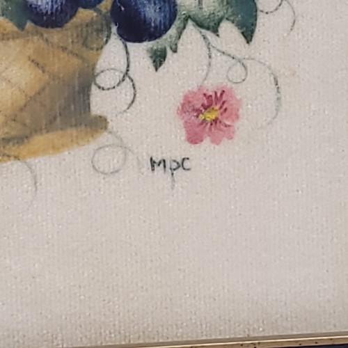 Dos pinturas de teoremas pintadas a mano por Maura Campbell Hingham MA 7x7 enmarcadas en excelente estado - Imagen 6 de 18