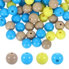 100pcs Light Blue Acrylic Round Beads 10mm Plastic Resin Loose Bead