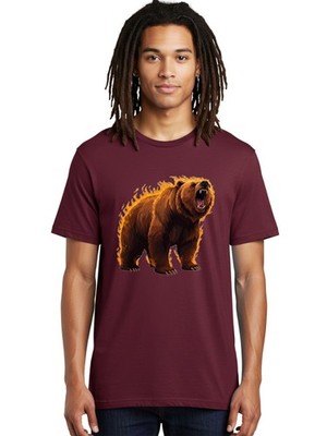 Furious-Brown-Bear Mens Graphic Tee, 100% Cotton, Casual Summer Wear
