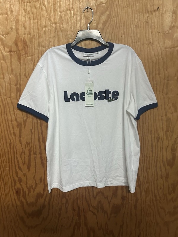 Lacoste Men’s White XL Graphic Crewneck T Shirt