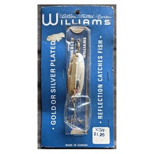 Vtg 60s Williams Wabler W5H Fishing Lure Gold Plated NOS Canada Trout Pike Musky