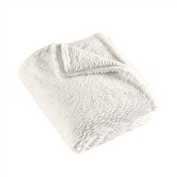 Textured Wave Faux Fur 150 x 200 Cm Blanket Throw Cream Sofa Bed Throw Cosy Warm