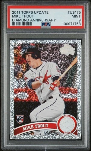 2011 topps Update diamond anniversary Mike Trout PSA 9 Mint Us175 Angels Rc Rook