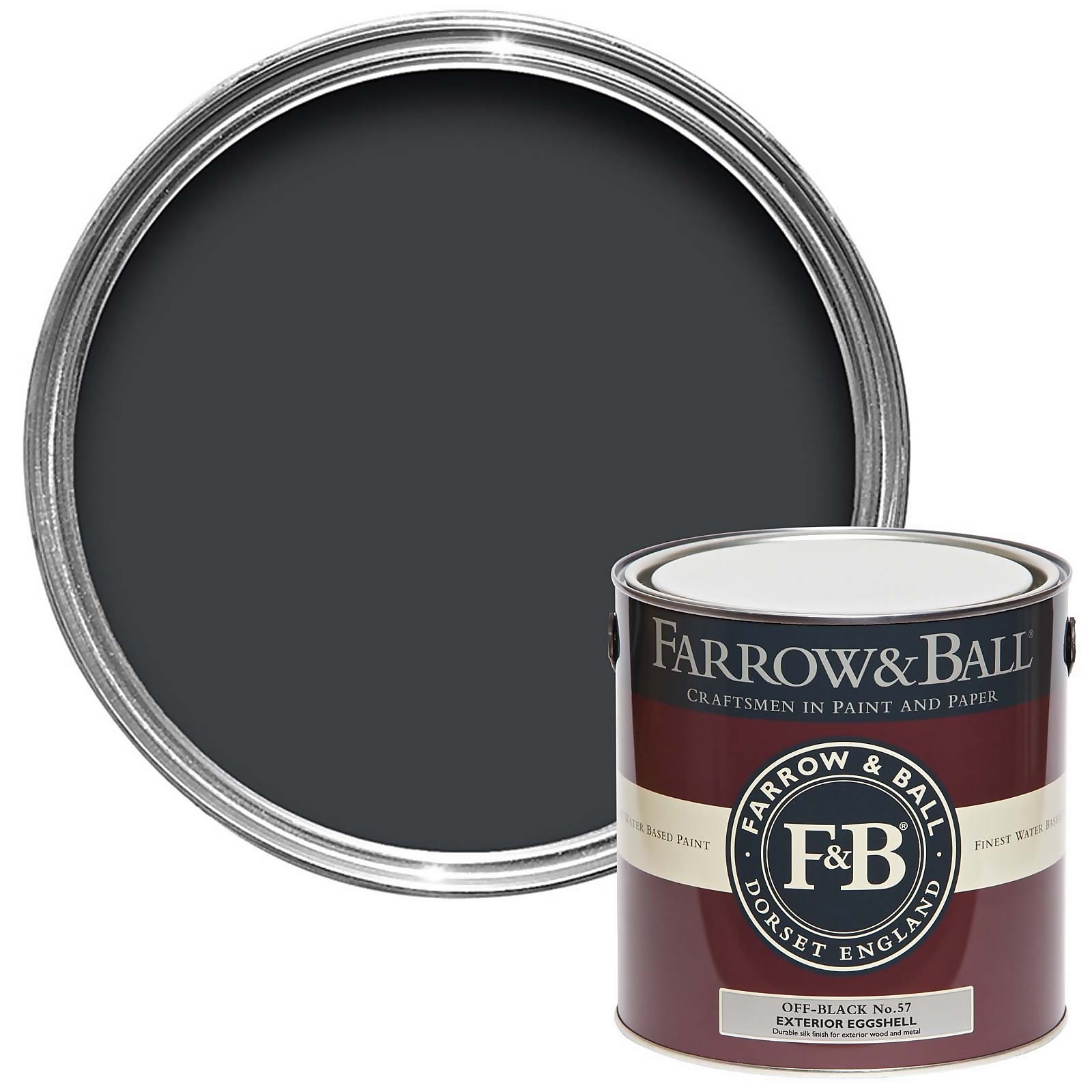 Farrow & Ball Paint For Exterior Wood & Metal Eggshell Off-Black 2.5L (No.57)