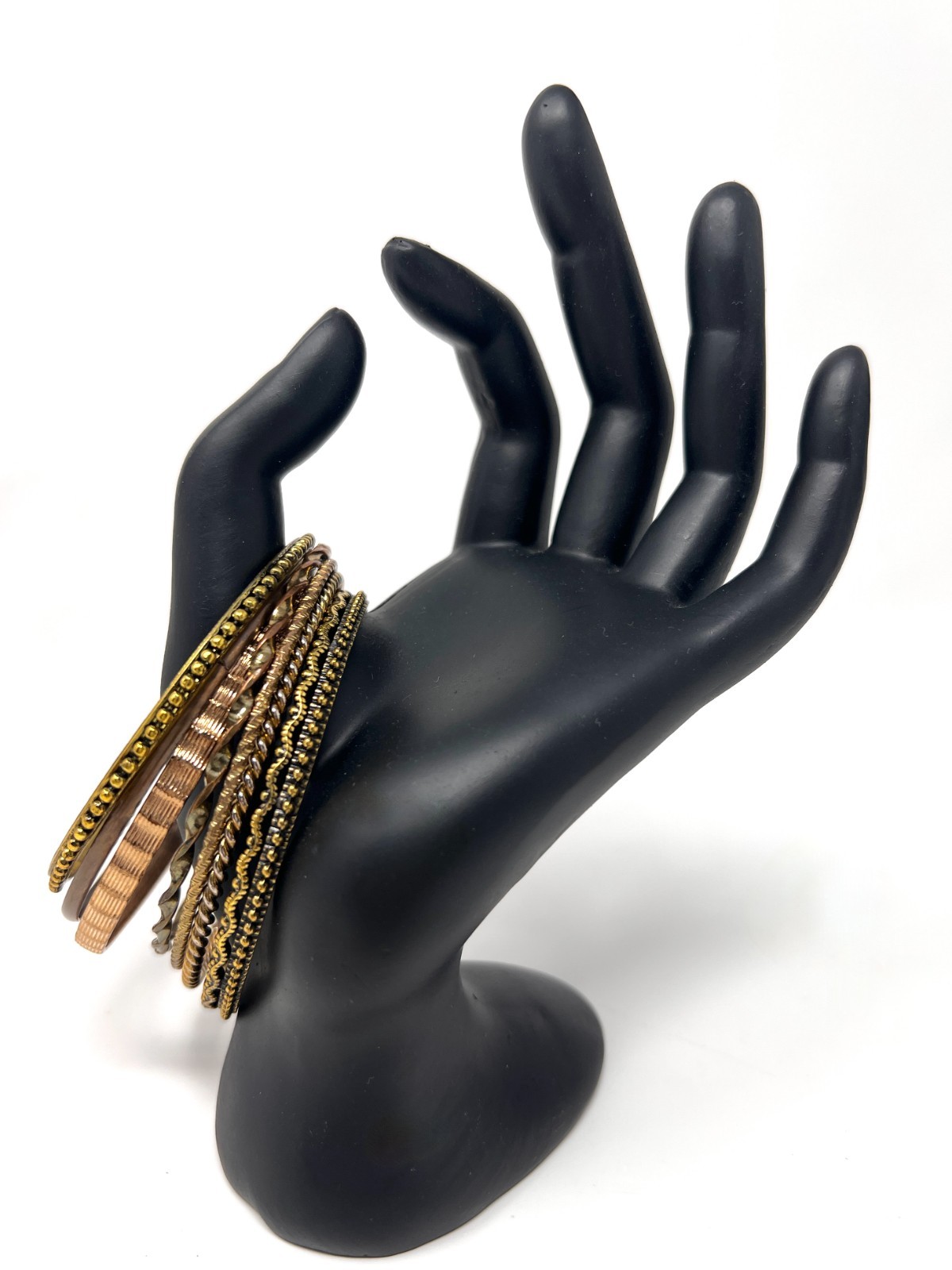 7-Pc Mixed Metal Bangle Bracelet Set – Gold & Cop… - image 3