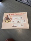 Vintage Wildlife Placemats Set Of 6 In Original Box Oval Shape Joe Giordano...