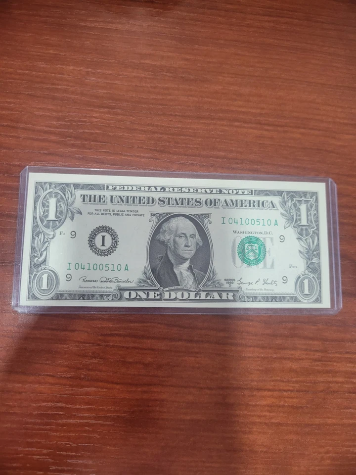 1969 D $1 Dollar Bill Serial Number Fancy - I04100510A - Image 4 of 4