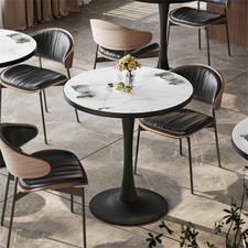 Marble Round Pedestal Dining Table Modern Kitchen Dining Room Cafe Leisure Table