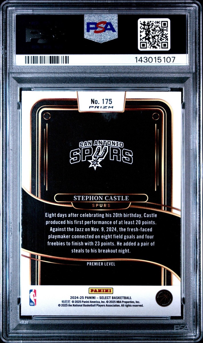 2024-25 Panini Select - Premier Level Stephon Castle #175 Blue