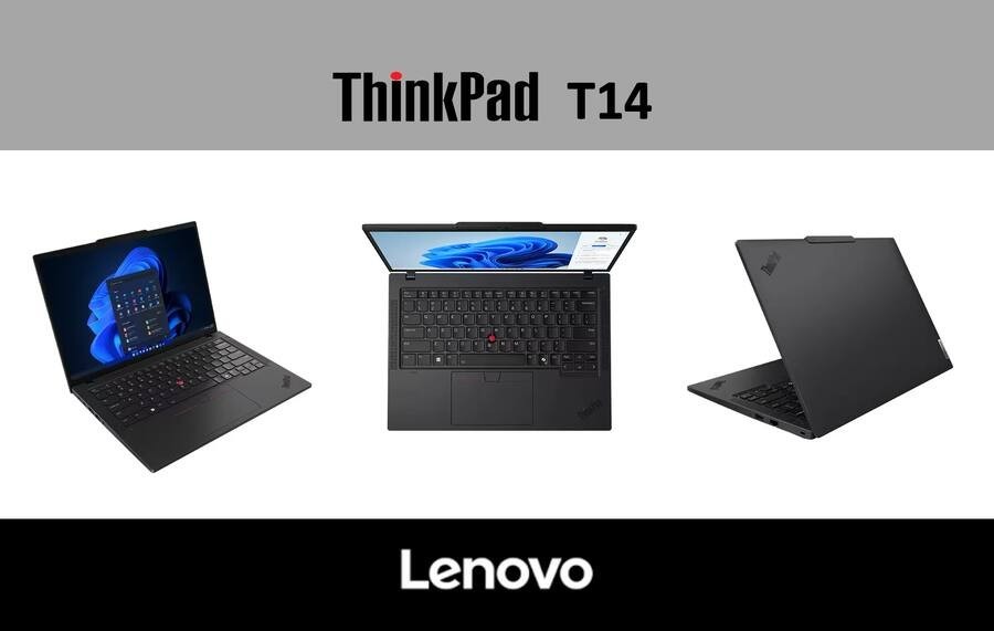 Lenovo ThinkPad T14, 14.0-Inch Laptop, with Intel Ultra 7-255U, Windows 11 Pro