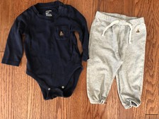 Baby Gap 12-8 First Favorites Set Top Pants Navy Gray