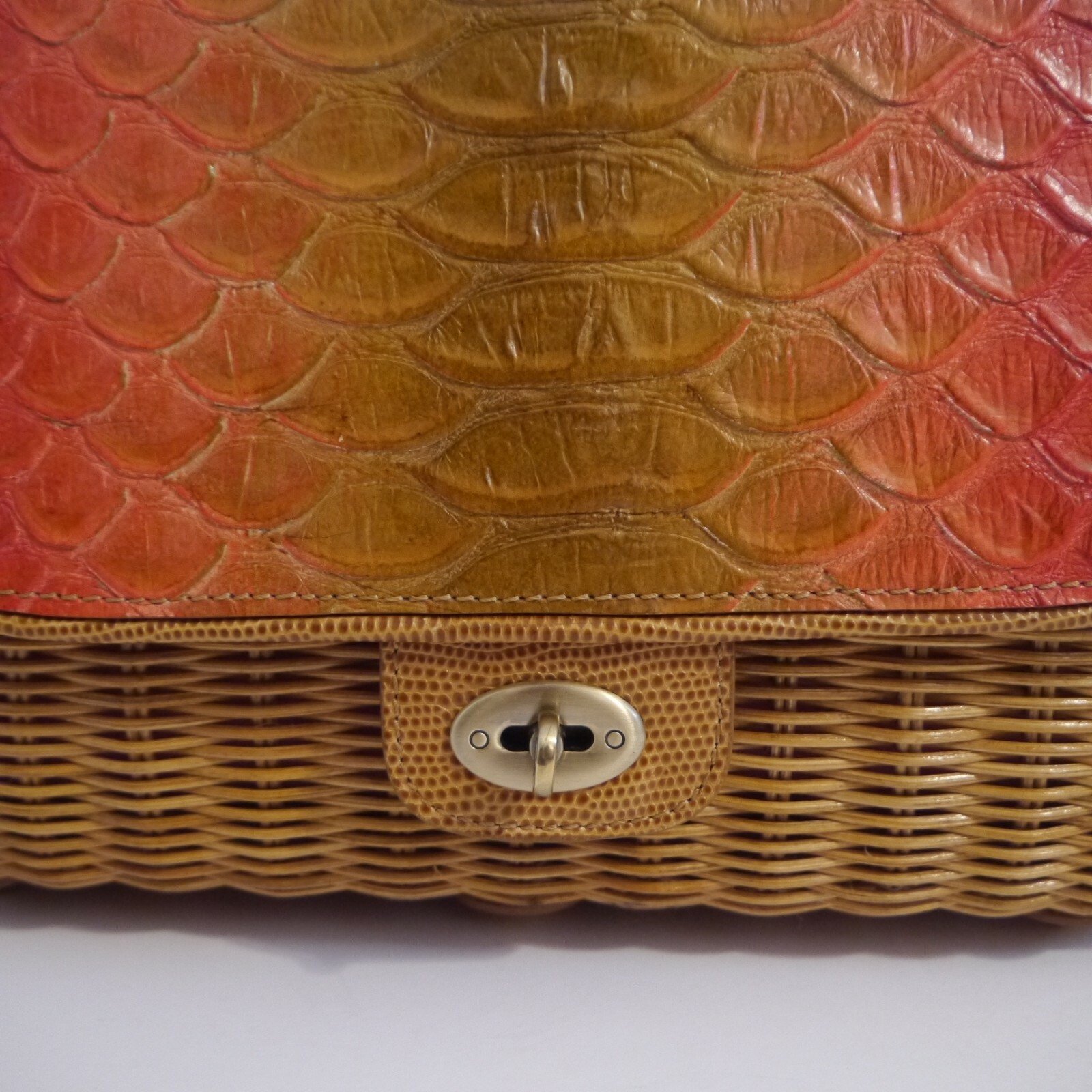 ERIC JAVITS wicker with python croc embossed leat… - image 2