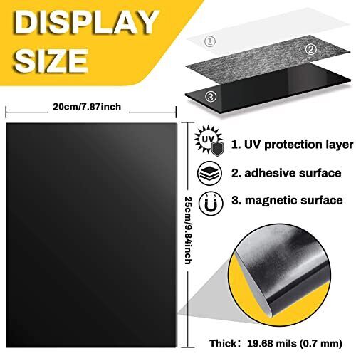 5pcs Small Size Flexible Magnetic Sheet With Self Adhesive 0.7mm