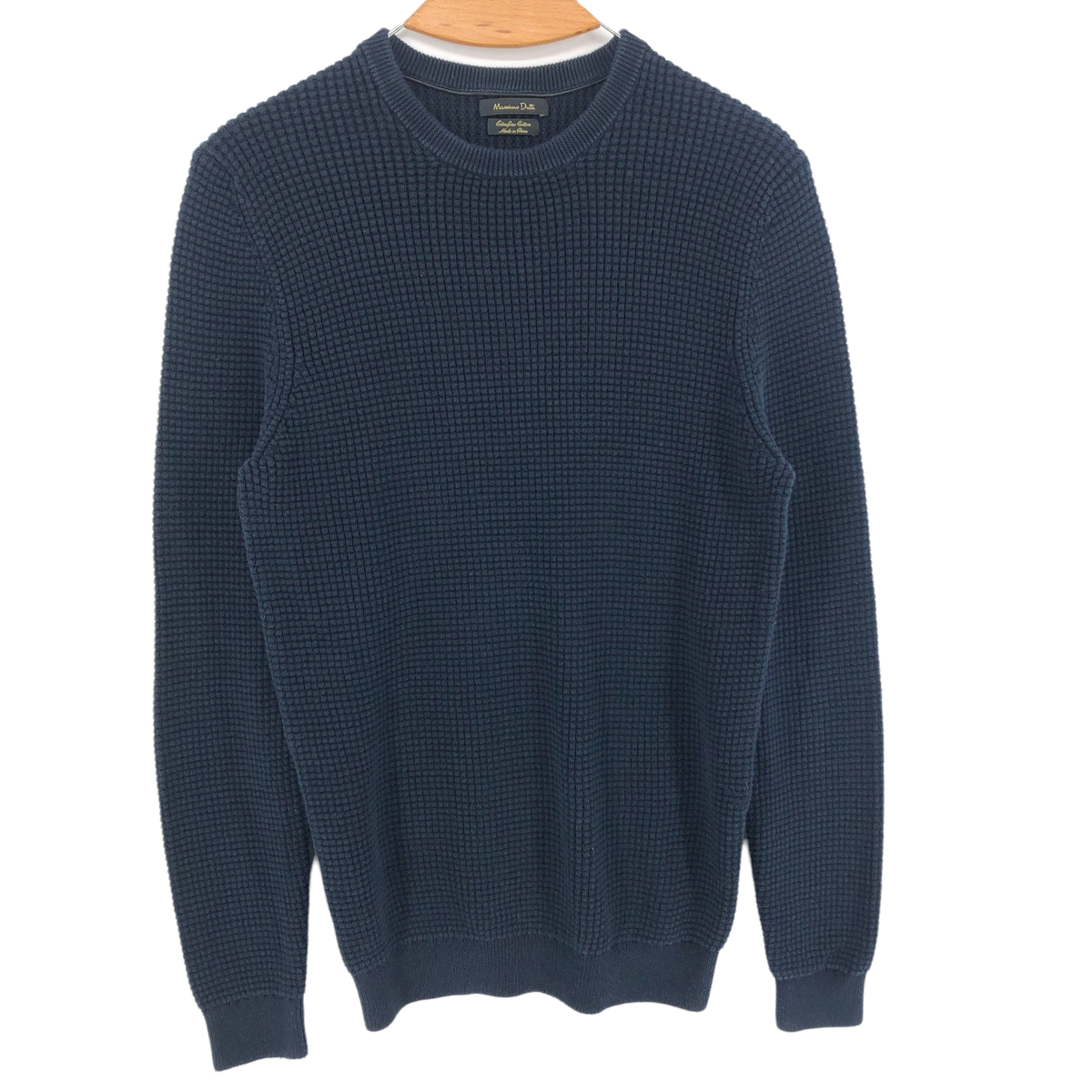 MASSIMO DUTTI Men Extra Fine Cotton Crew Neck Pullover Jumper