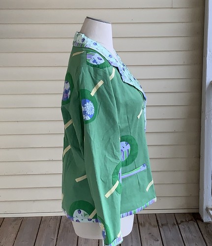 NEW Koos of Course Linen Blend Blazer Plus 1X Jacket Art To Wear Green Artsy NWT - Picture 4 of 6