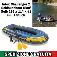 Intex Challenger 2 Schlauchboot Blau/Gelb 236 x 114 x 41 cm, 1 Stück
