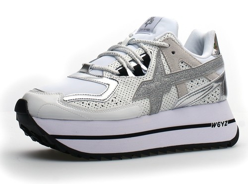W6YZ Scarpe Donna deb-w dettaglio glitter argento alte 2015189 Pelle e  Canvas | eBay