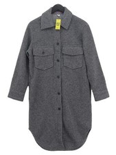 Arket Women's Coat Xs Grey Wool With Polyester Overcoat