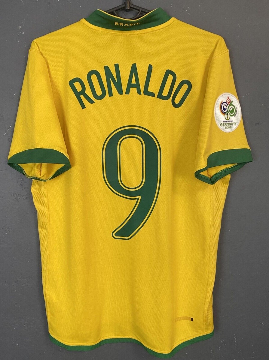 MEN RONALDO BRAZIL BRASIL NATIONAL 2006/2008 FOOTBALL SOCCER SHIRT
