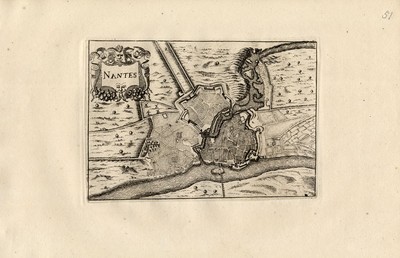 Antique Map-NANTES-FRANCE-LOIRE-Weege-1753