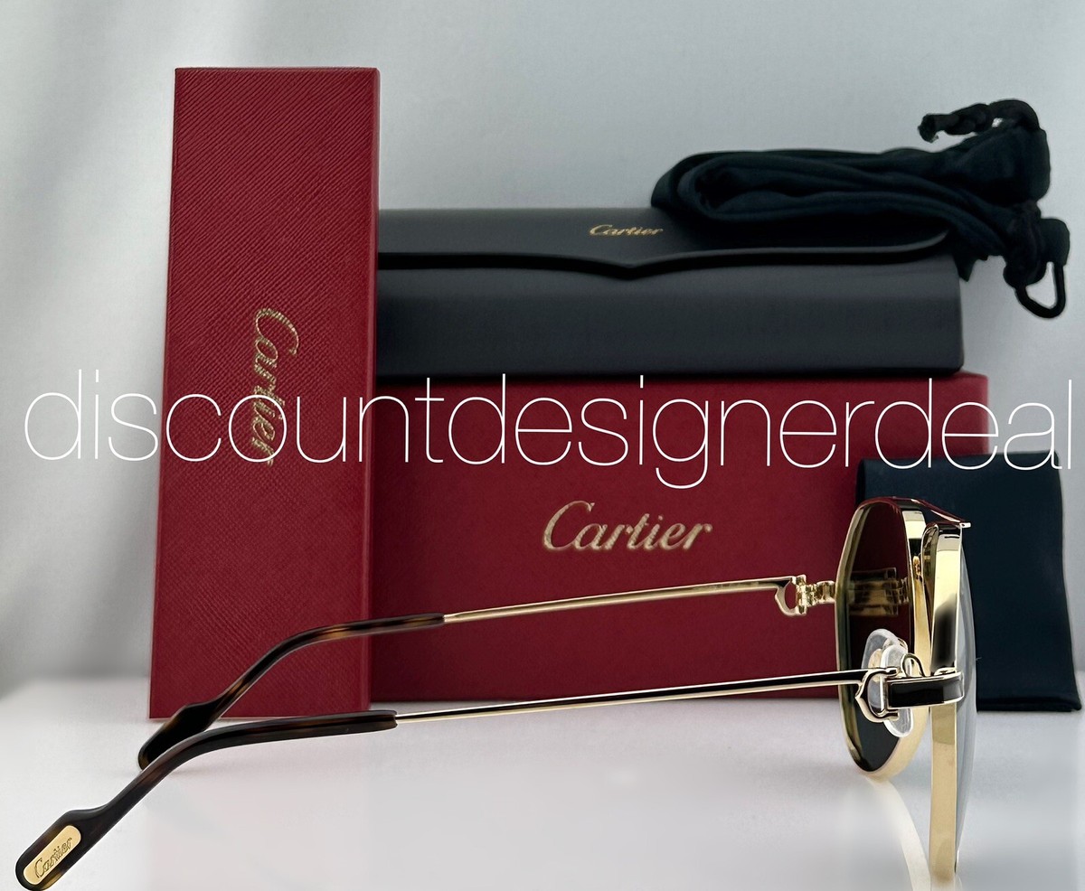 Cartierサングラス Cartier Aviator Sunglasses CT0334S 002 C Decor Gold Metal