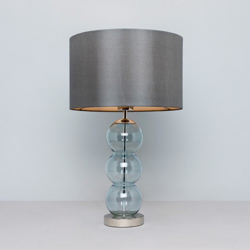 Litecraft Table or Floor Lamp Tint Ball Stack With Drum Shade - Polished Nickel - Picture 10 of 15