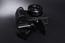 Genuine real Leather Half Camera Case bag cover for Panasonic G7 Bottom Open B