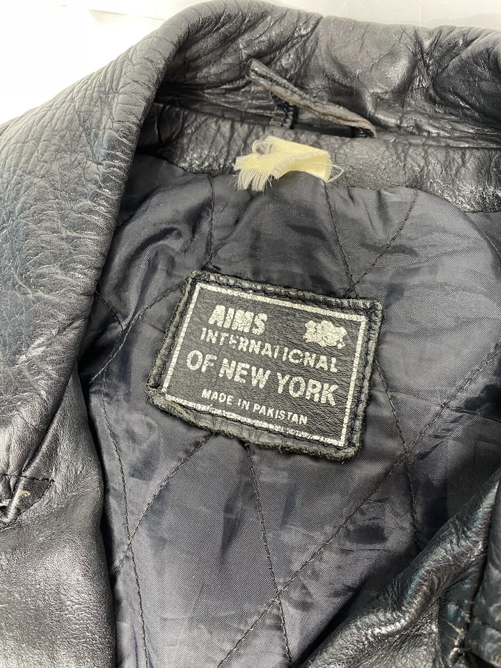 Chaqueta Punk Motociclista Motocicleta Motociclista Vintage Años 80’s 90’s Mediana Negra Pesada Unisex Foto 2 de 4