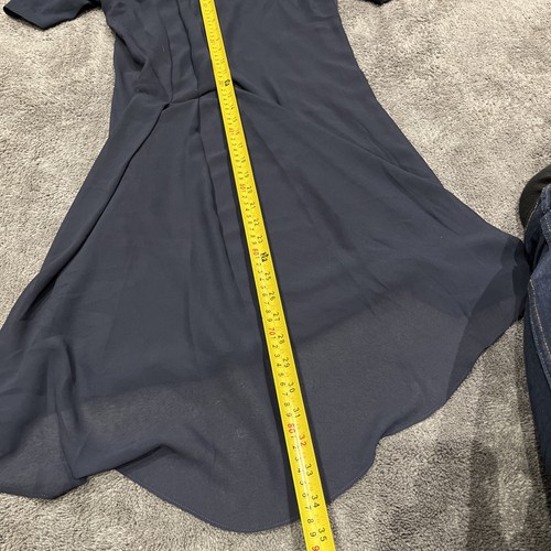 French Connection Midi Dress Size 14 Navy Florrie Drape SS RDNK BNWT - Picture 2 of 5