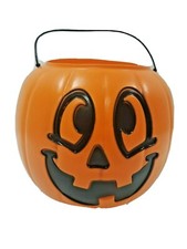 Vtg Norfolk Halloween Pumpkin Blow Mold Pail Bucket Trick-or-treat Made In USA