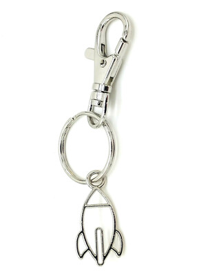 Rocket Key Chain Zipper Pull Vintage Retro Gold Silver Antique Bronze by M7