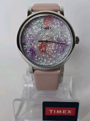 Timex Crystal Bloom Quartz Ladies Watch 38mm Pink Leather TW2R84300 Swarovski