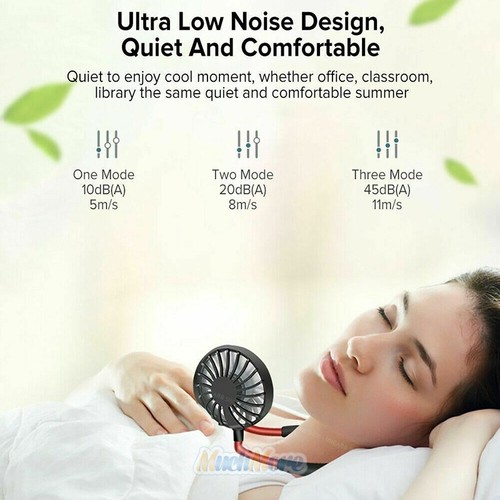 Portable Fan Hanging Neck Lazy Neckband USB Rechargeable Personal Sport Mini Fan - Picture 4 of 18